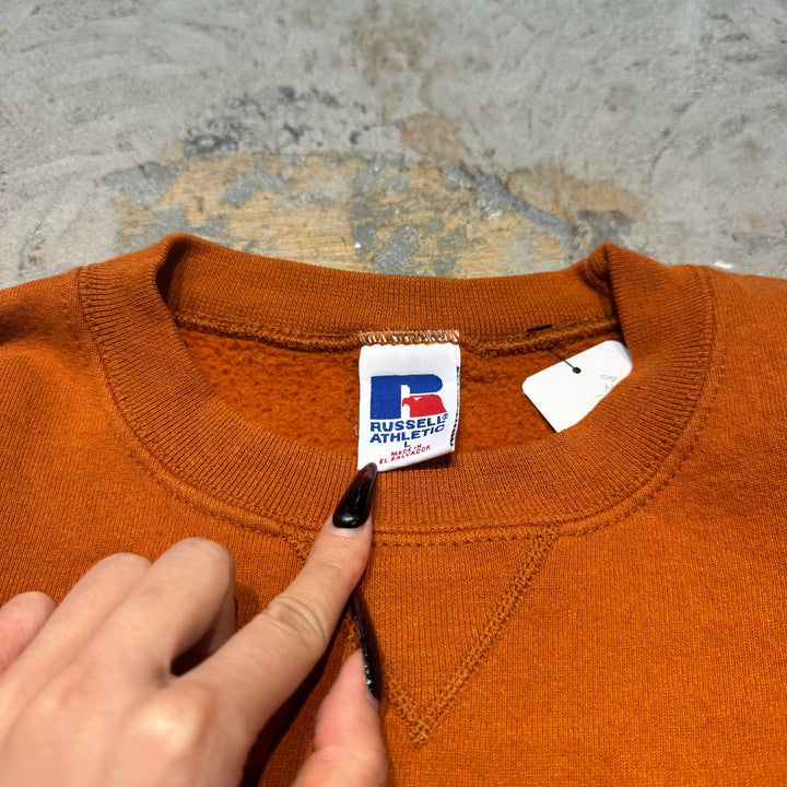 중고 의류 Russell Athletic/ Russell Athletic/ Blank Crew Neck Sweatshirt/ Plain/ Front V Gusset/ Size L