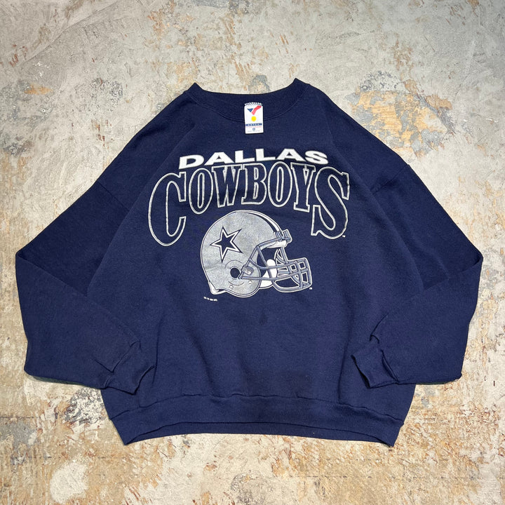 #3981 古着 Unknow/Crew neck sweat/クルーネックスウェット/DALLAS COWBOYS/MADE IN U.S.A/サイズXL