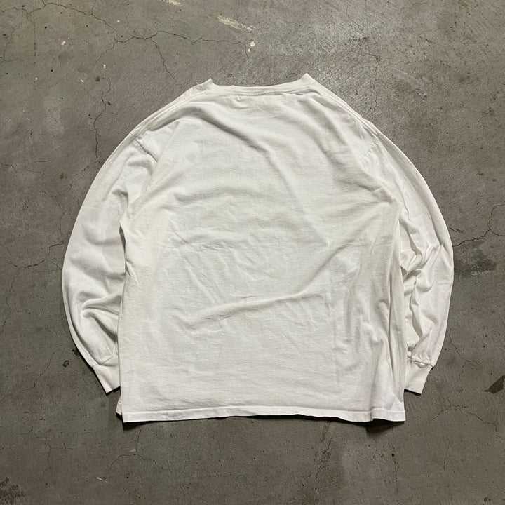 古着 ONEITA/オニータ /人生の喜びは生きた水から湧き出ます ジム・モーモス 私書箱831 シングルステッチ 長袖Tシャツ サイズXL