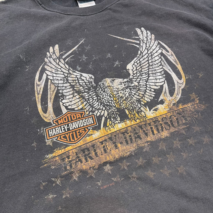 Used clothing Made in USA Harley-Davidson / Boston Massachusetts Store / Printed T-shirt / Size L
