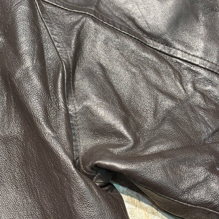 Second-hand clothing ST JOHN'S BAY/ St. John's Bay/ Genuine leather zip-up leather jacket/ Cowhide/ Size L