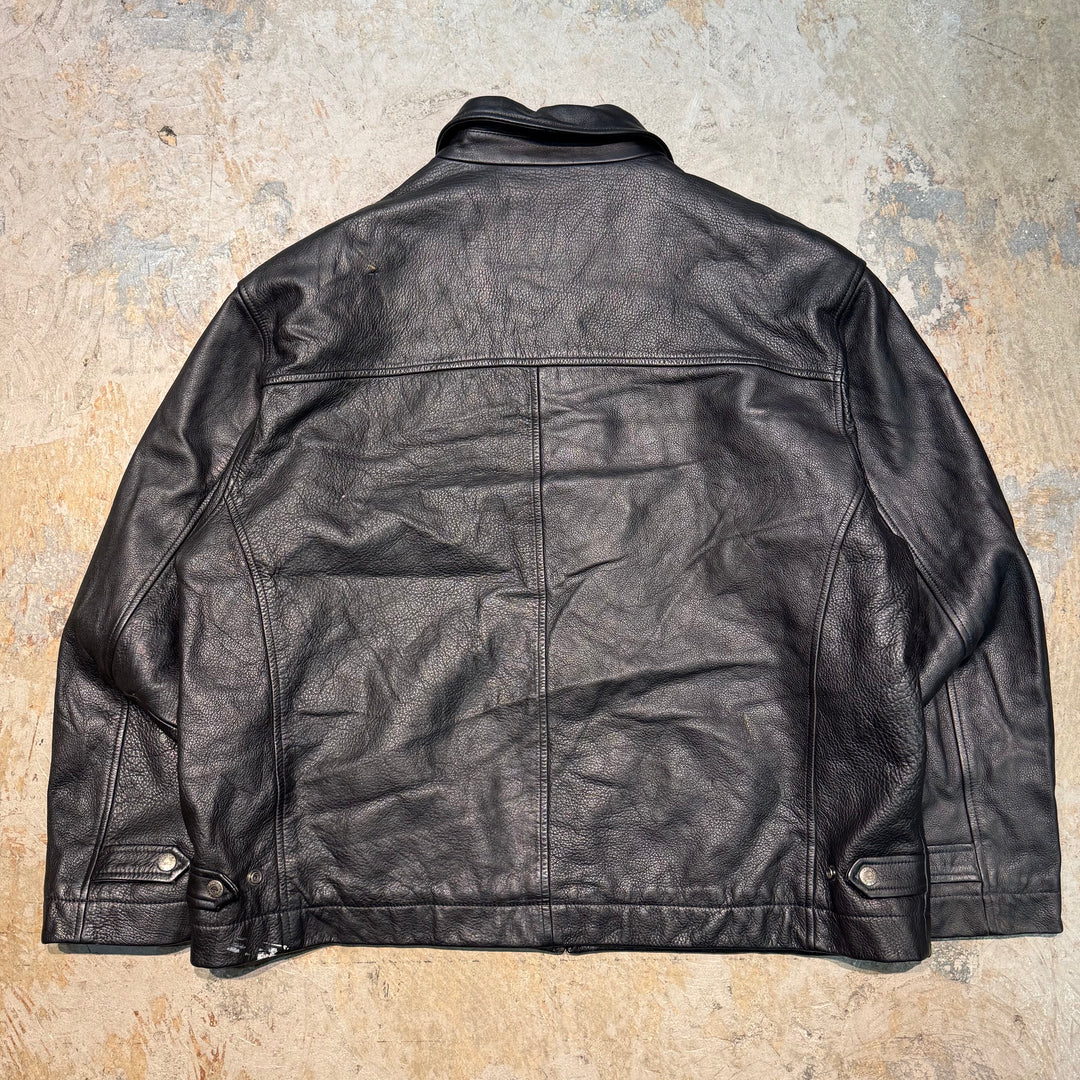 Used clothing ROUNDTREE&YORKE/ Round Tree & York/ Genuine leather zip-up leather jacket/ Cowhide/ Size XL