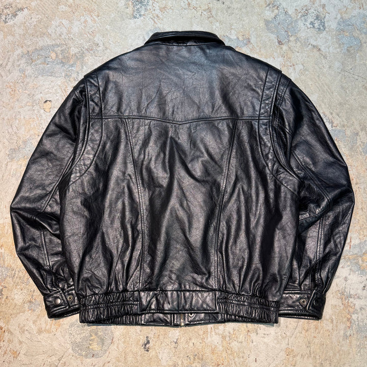 빈티지 윌슨스 가죽/ 윌슨 가죽/ 지퍼 업 가죽 자켓/ 크기 L