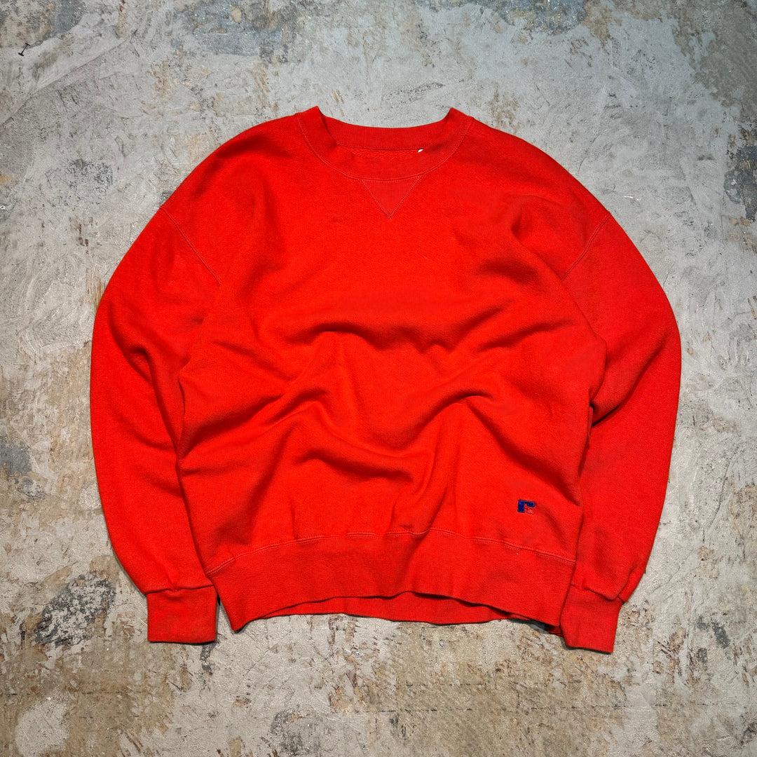Used clothing Made in USA 80's~ RUSSELLATHLETIC/ Russell Athletic/ Crew neck blank sweatshirt/ Plain/ HIGH COTTON/Size XL