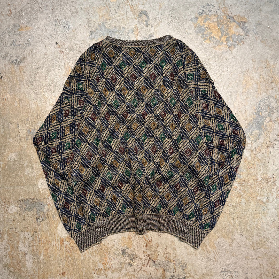 古着 USAVINTAGE/クルーネックニットセーター/ 総柄/ サイズL