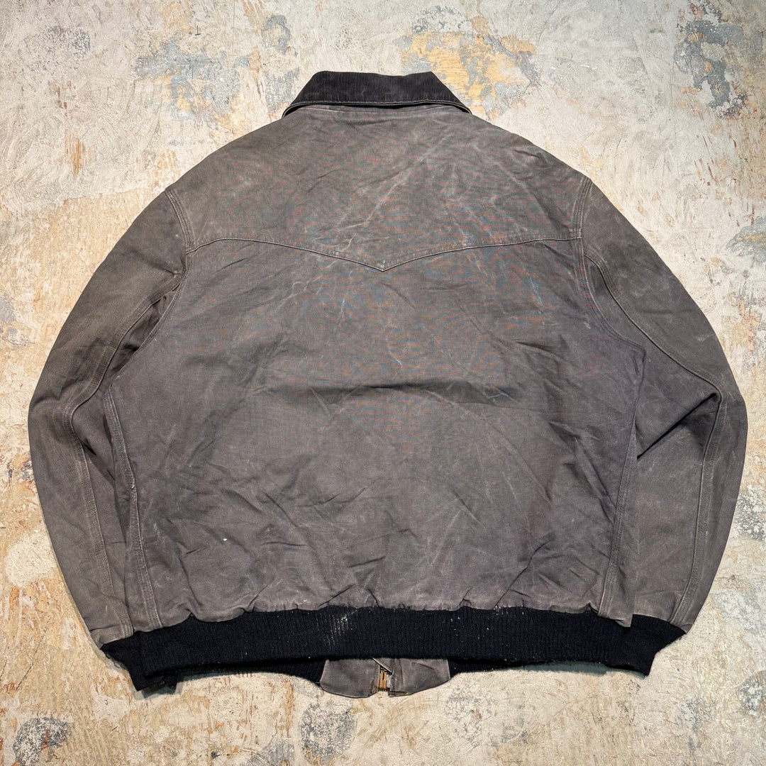 Used clothing Made in USA 80's~ Carhartt/ Santa Fe jacket/ Duck fabric/ Quilted lining/ Corduroy collar/ Equivalent to size XL