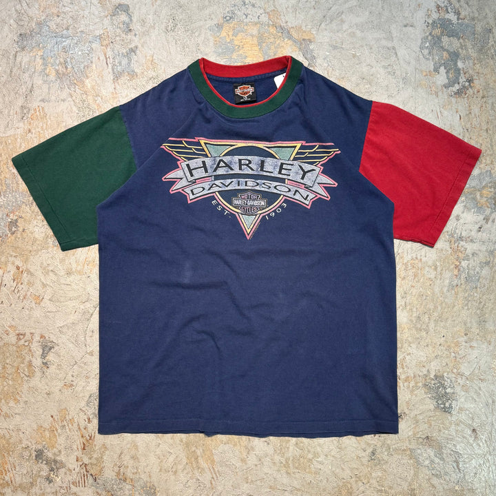 古着 USA製 93's Harley-Davidson/ ハーレーダビッドソン/ プリントTシャツ/ サイズL