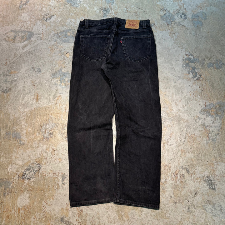 미국에서 만든 중고 의류 Levi 's/Levi's/Black Denim 바지/505/실제 크기 34 x 29