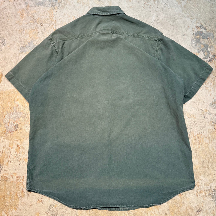 古着 carhartt/カーハート/ ボタンダウン半袖ワークシャツ/ 無地/ サイズXL相当
