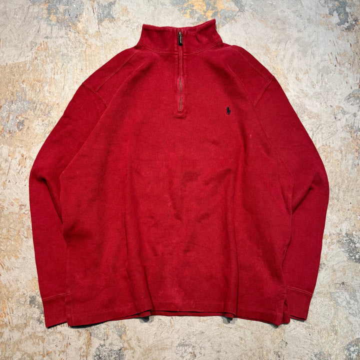 Ralph Lauren/ Polo Ralph Lauren/ Half Zip Knit Sweater/ Cotton 니트/ 크기 L의 중고 의류 폴로
