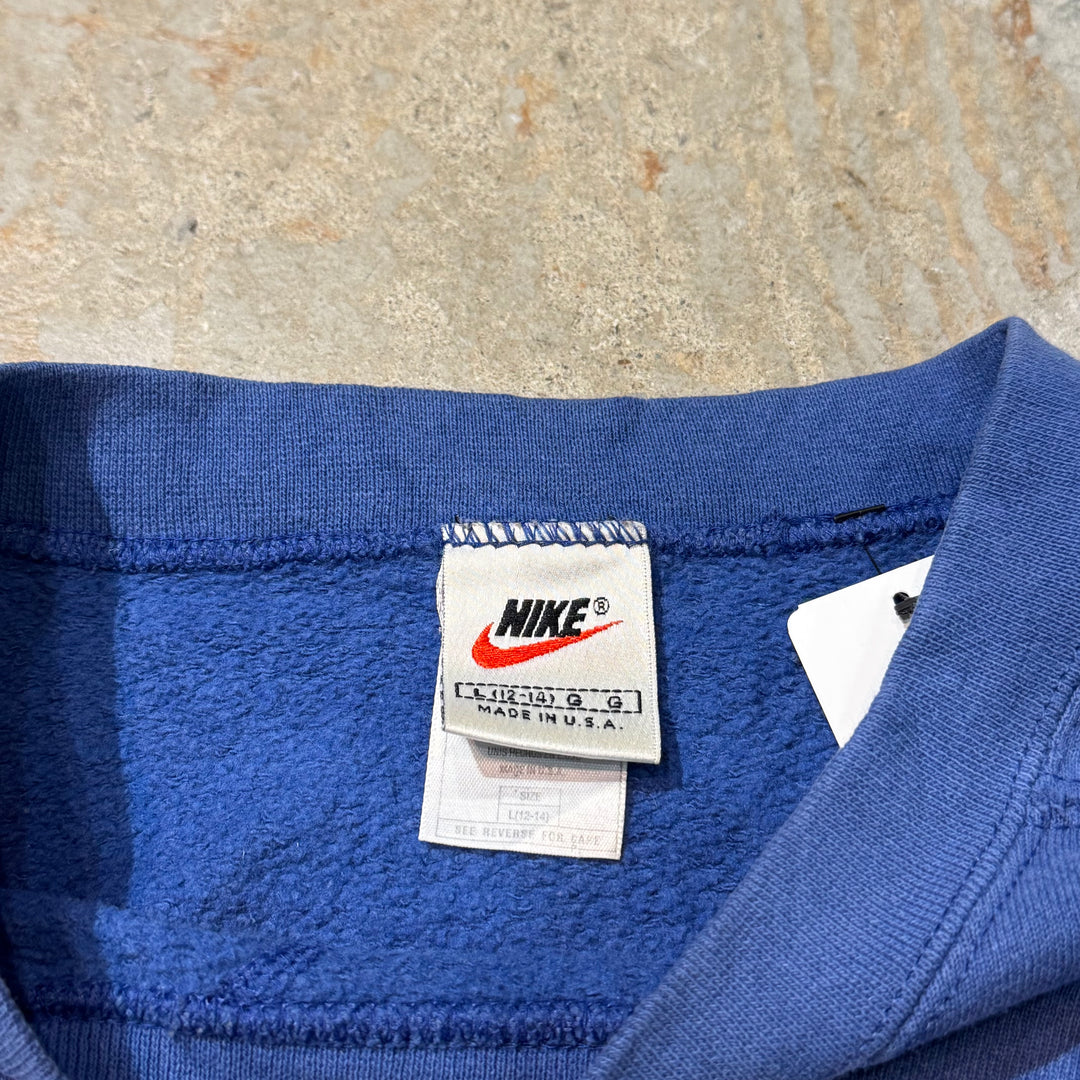 미국 90 년대 ~ Nike/ Nike/ 원 포인트 로고/ 승무원 넥 스웨트 셔츠/ 흰