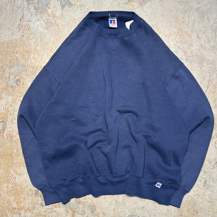 미국 80 년대에서 만든 중고 의류 ~ Russellathletic/ Russell Athletic/ Blank Crew Neck Sweatshirt/ Plain/ Size XL