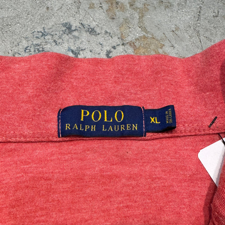 Ralph Lauren/ Polo Ralph Lauren의 중고 의류 폴로/ 하프 지퍼 니트 스웨터/면 니트/ 크기 XL