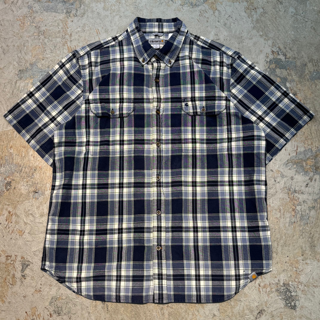 Used clothing carhartt/Carhartt/Button-down short sleeve shirt/Checked pattern/Size XL