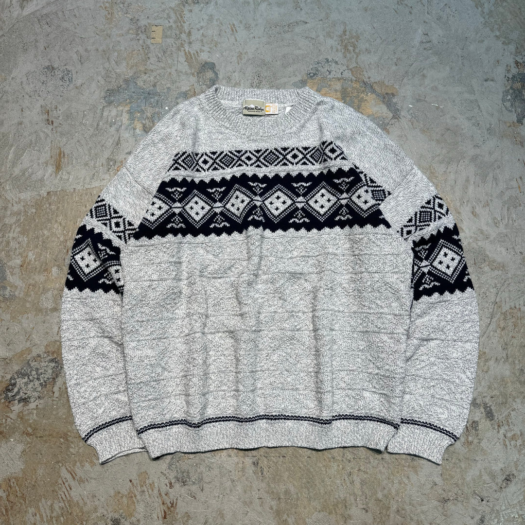 古着 USA製 USAVINTAGE/ クルーネックニットセーター/ ノルディック柄/ サイズL