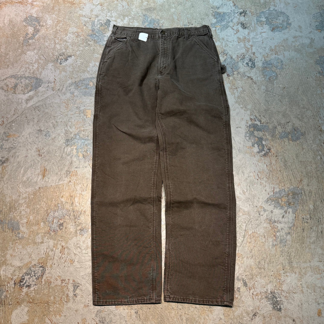 古着 Carhartt/ カーハート/ ダック地ペインターパンツ/ 裏地ブランケット/ チェック/ 実寸サイズ33×35