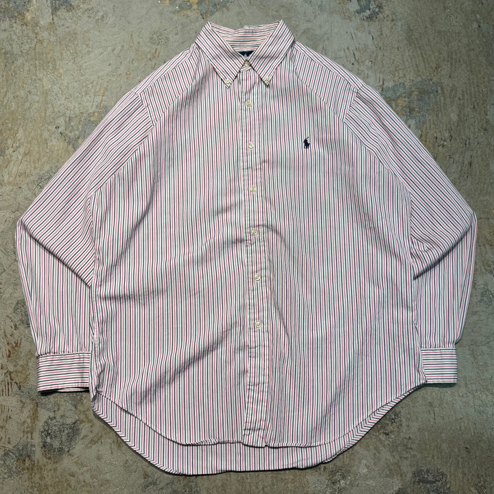 古着 Ralph Lauren/ ラルフ ローレン/ ボタンダウン長袖シャツ/ ストライプ/ サイズL