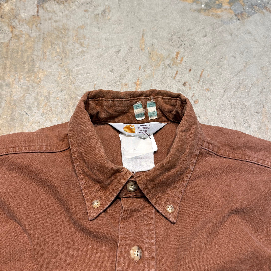 Used clothing carhartt/Carhartt/Button-down long sleeve sleeve shirt/Plain/Equivalent to size XXL
