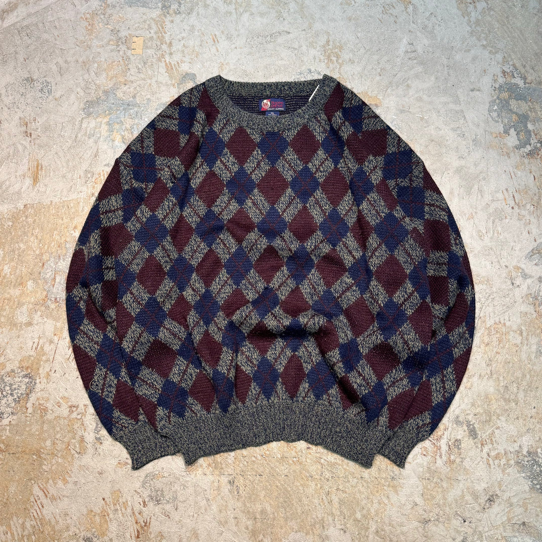 古着 USAVITAGE/ クルーネックニットセーター/ アーガイル柄/ サイズXXL