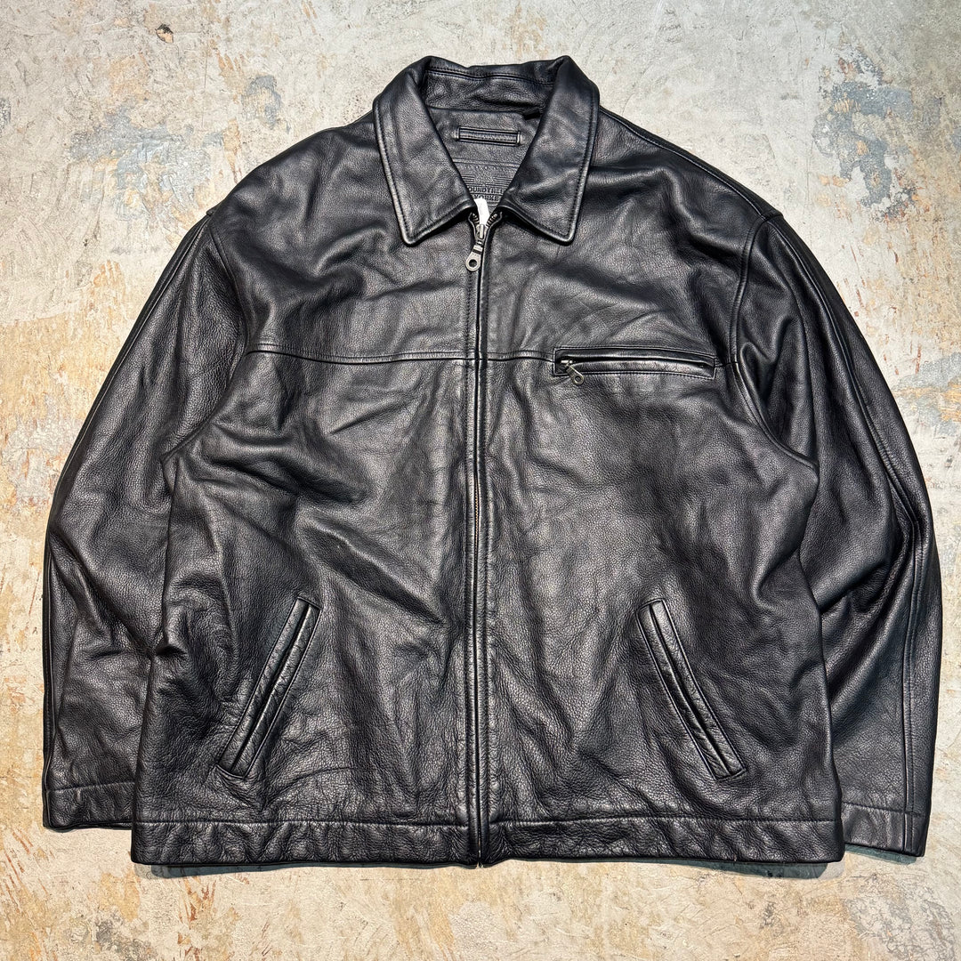 Used clothing ROUNDTREE&YORKE/ Round Tree & York/ Genuine leather zip-up leather jacket/ Cowhide/ Size XL