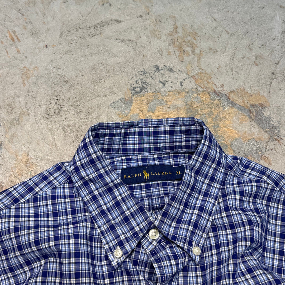 古着 Ralph Lauren/ ラルフ ローレン/ ボタンダウン長袖シャツ/ チェック柄/ サイズXL