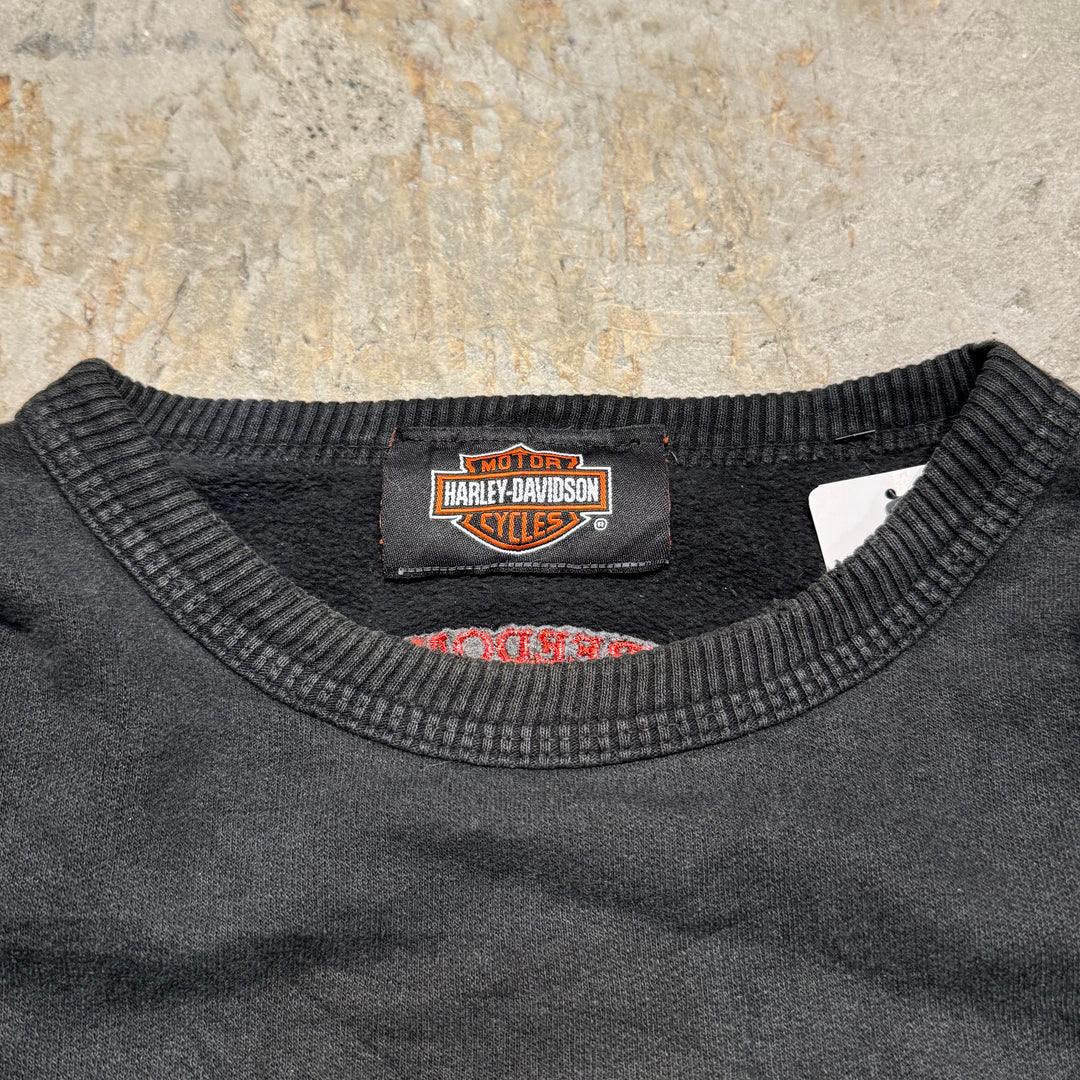 Used clothing HARLEY-DAVIDSON / Harley Davidson / Crew neck sweatshirt / Logo / Embroidery / Size L