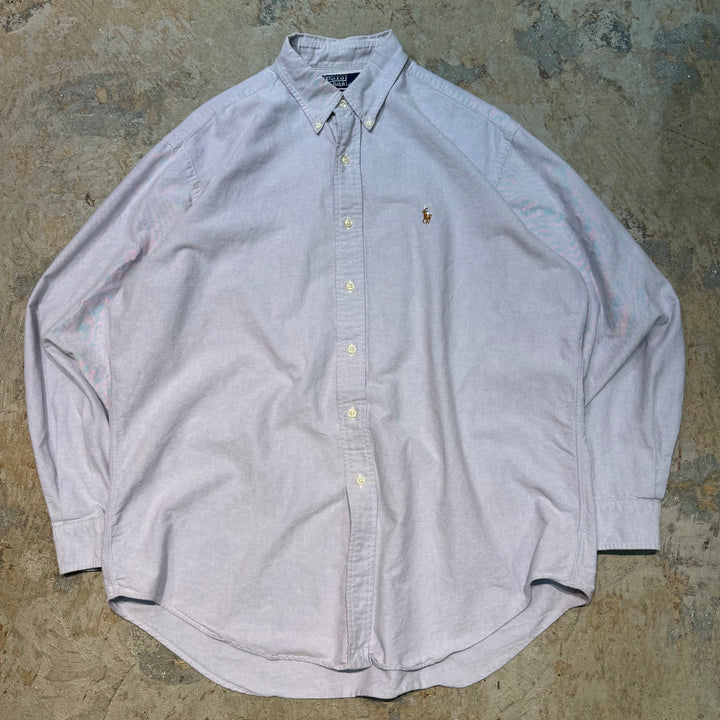 古着 90's POLO by Ralph Lauren/ ポロ バイ ラルフ ローレン/ ボタンダウン長袖シャツ/ サイズL