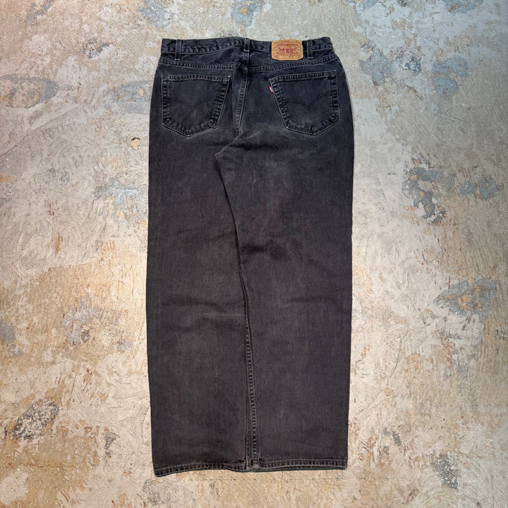 미국에서 만든 중고 의류 레위/레위/블랙 데님 바지/550/실제 크기 33 x 30