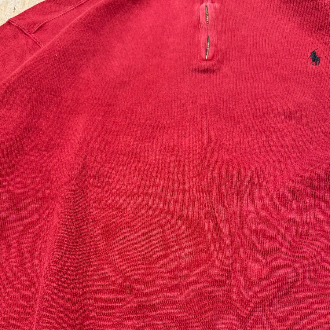 Used clothing POLO by Ralph Lauren/ Polo Ralph Lauren/ Half zip knit sweater/cotton knit/Size L