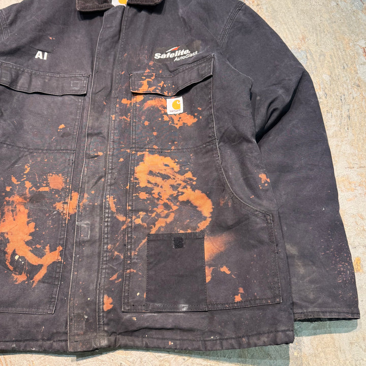 중고 의류 Carhartt/ 전통적인 코트/ 오리 직물/ 코듀로이 라이닝/ 크기 L에 해당합니다.