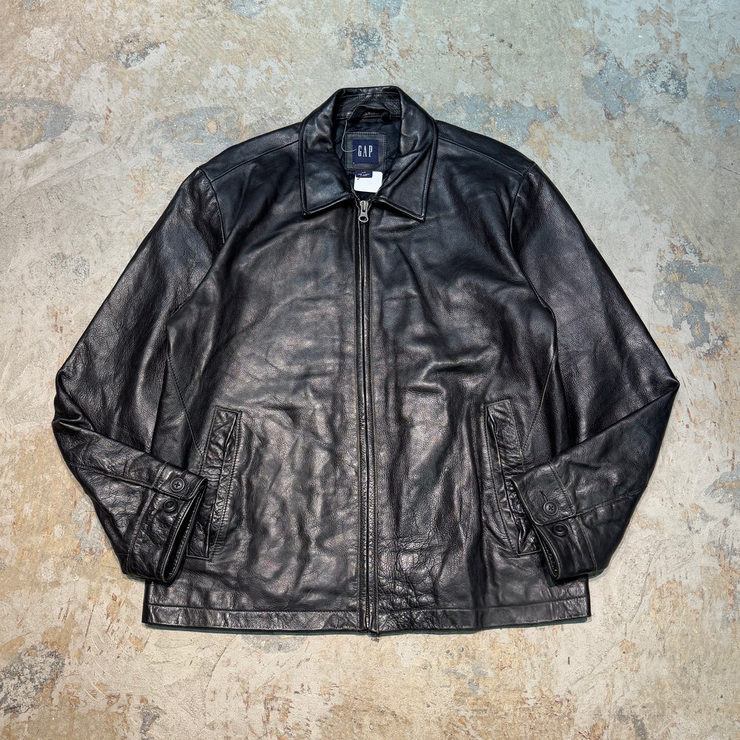 Used clothing 90's ~ GAP / Zip-up leather jacket / Short length / Size L
