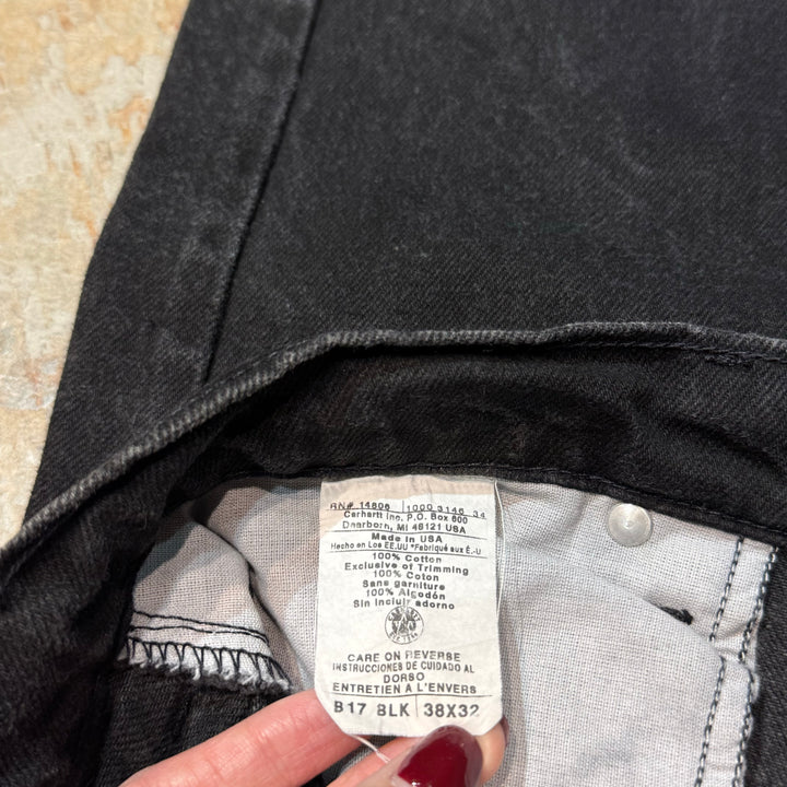 Used clothing Carhartt / Black denim pants / Jeans / Actual size 37 x 30