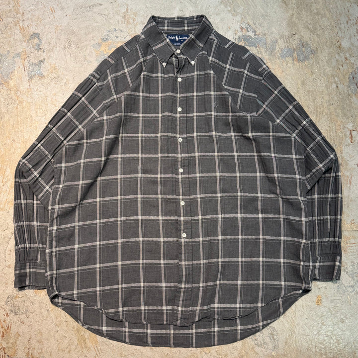 古着 Ralph Lauren/ ラルフ ローレン/ ボタンダウン長袖シャツ/ チェック柄/ サイズXL