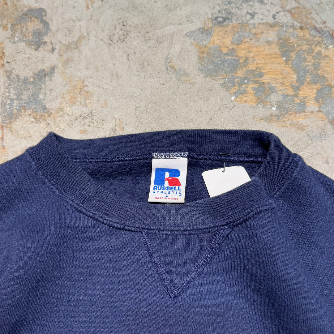 Used clothing 90's~ RUSSELLATHLETIC/ Russell Athletic/ Blank Crew Neck Sweatshirt/ Plain/ Size L