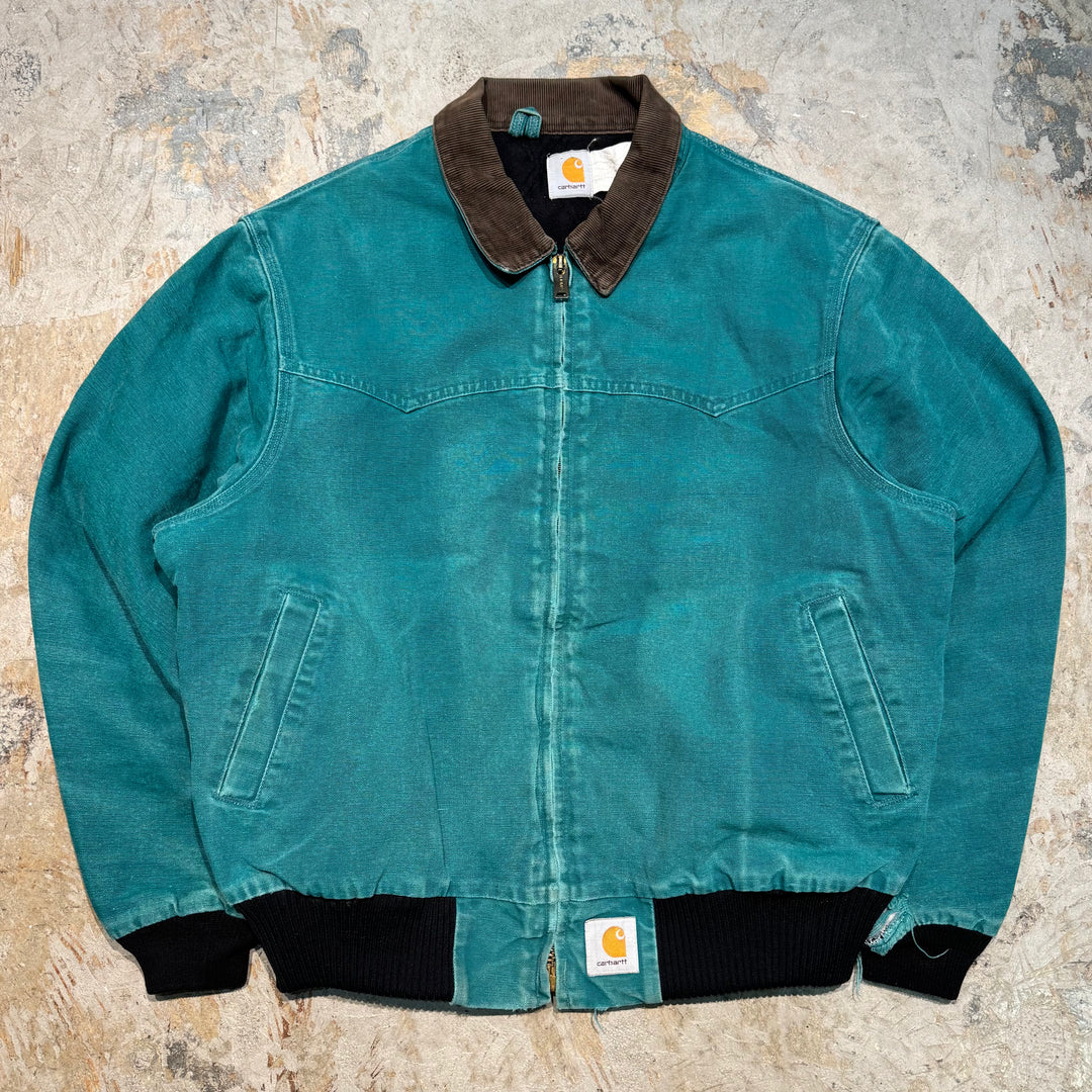 Used clothing Carhartt/ Santa Fe jacket/ Duck fabric/ Quilted lining/ Corduroy collar/ Equivalent to size L