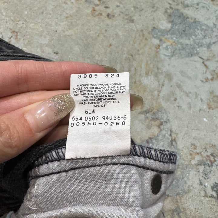 미국에서 만든 중고 의류 레위/레위/블랙 데님 바지/550/실제 크기 33 x 30