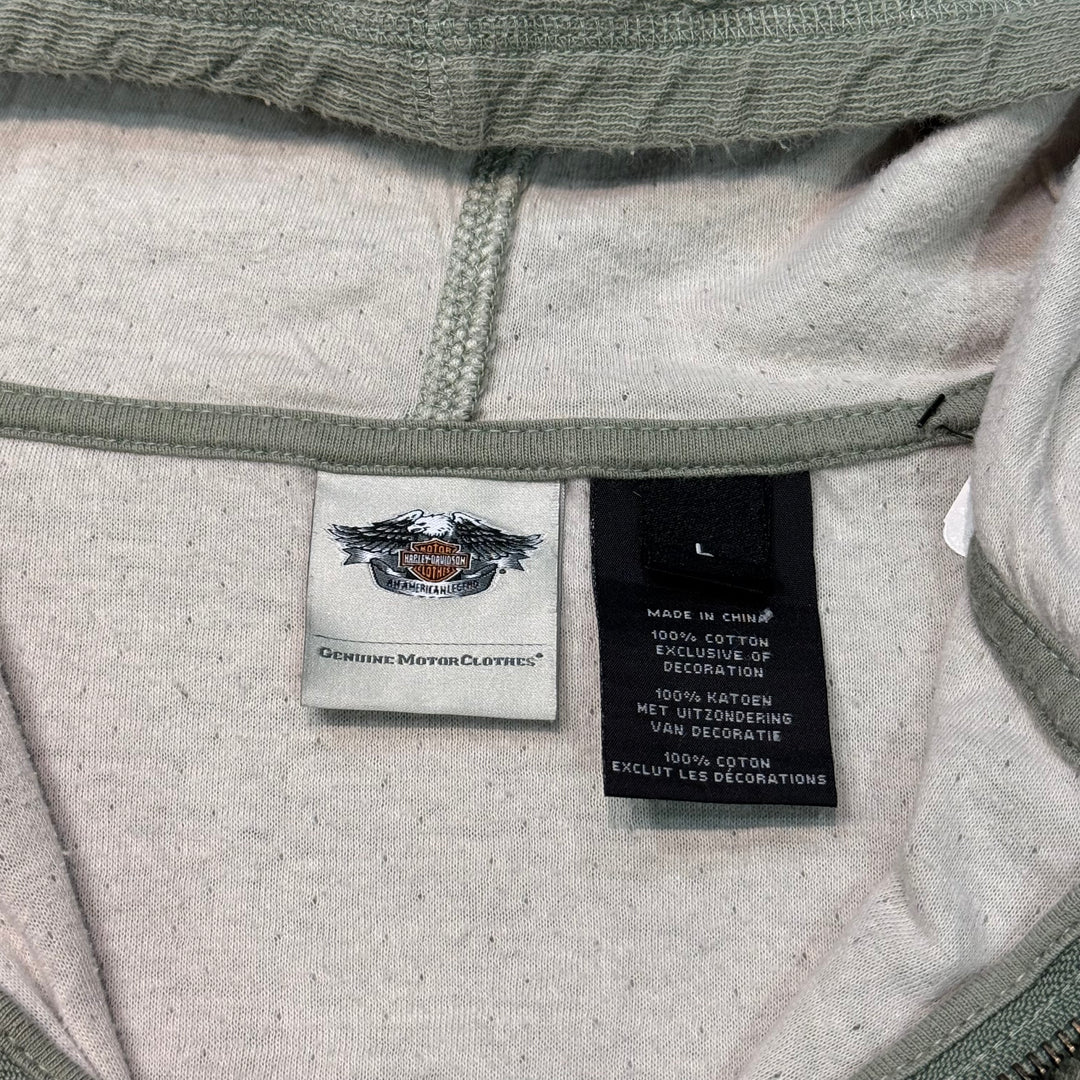 Used clothing HARLEY-DAVIDSON/ Harley Davidson/ Studs/ All-over pattern zip-up hoodie/Size L