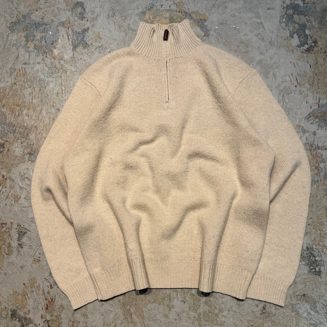 Ralph Lauren/ Polo Ralph Lauren의 중고 의류 폴로/ 하프 지퍼 니트 스웨터/ 램 양모 니트/ 크기 XL