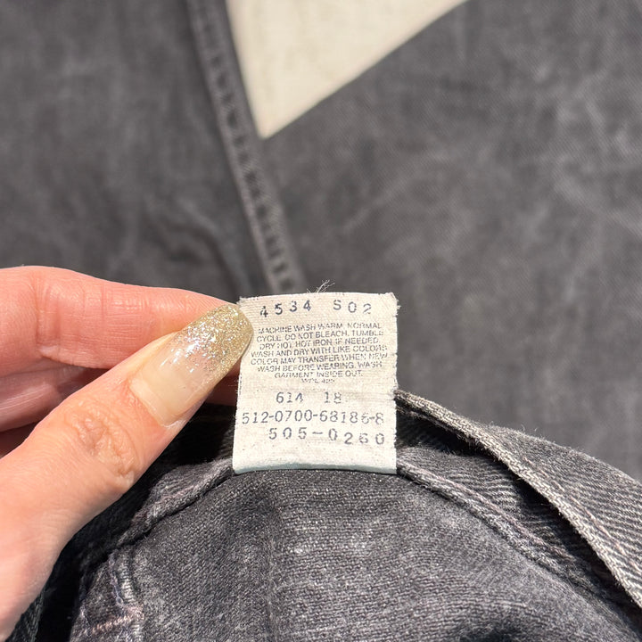 미국에서 만든 중고 의류 Levi 's/Levi's/Black Denim 바지/505/실제 크기 34 x 29