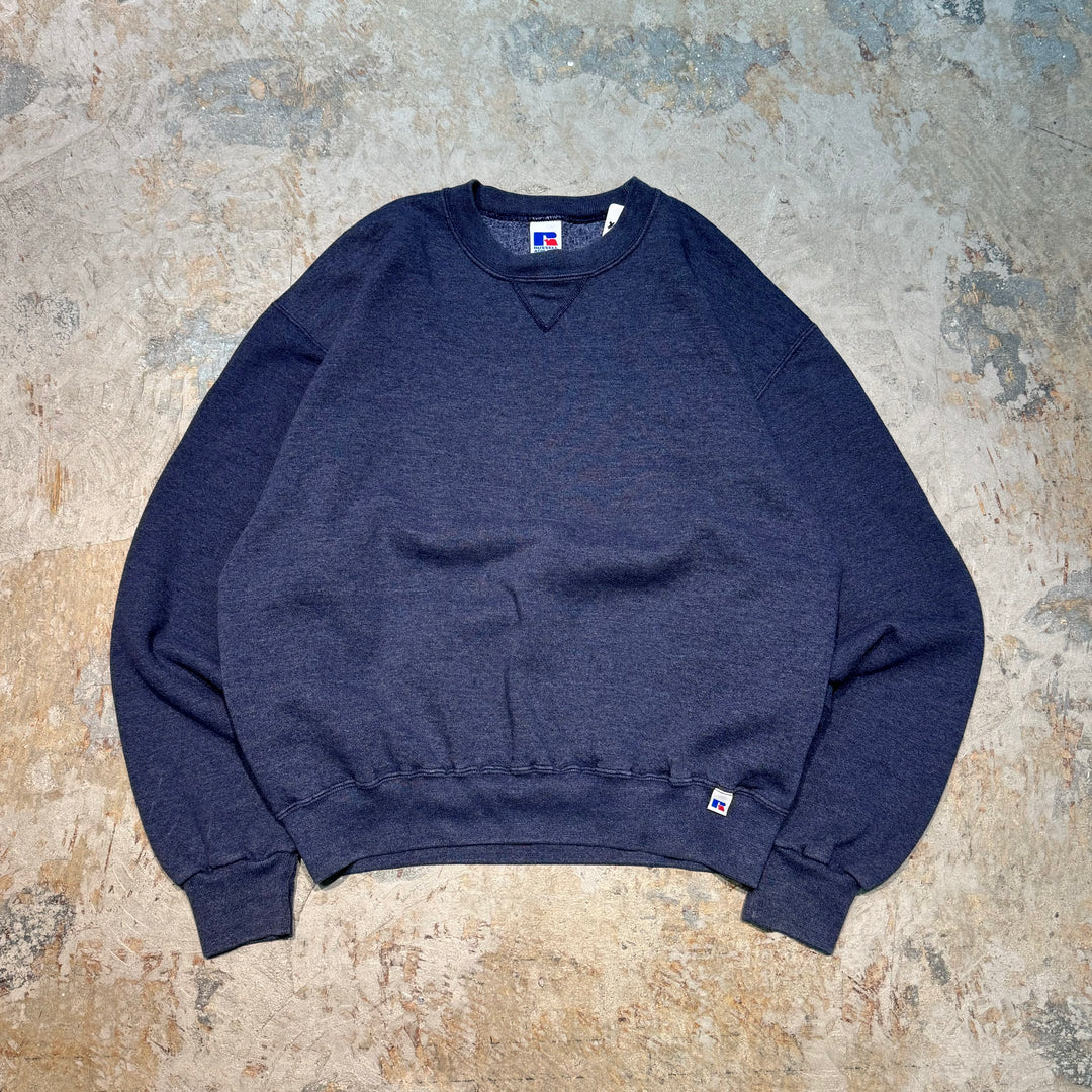 Used clothing 90's~ RUSSELL ATHLETIC/ Russell Athletic/Crew neck blank sweatshirt/Plain/Size L