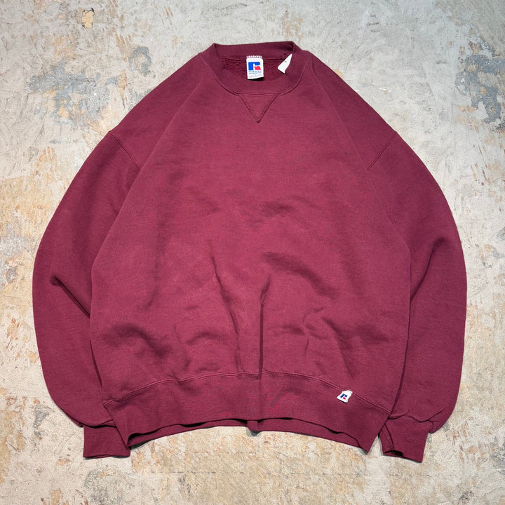 Used clothing Made in USA 80's ~ RUSSELLATHLETIC/ Russell Athletic/ Blank Crew Neck Sweatshirt/ Plain/ Size L