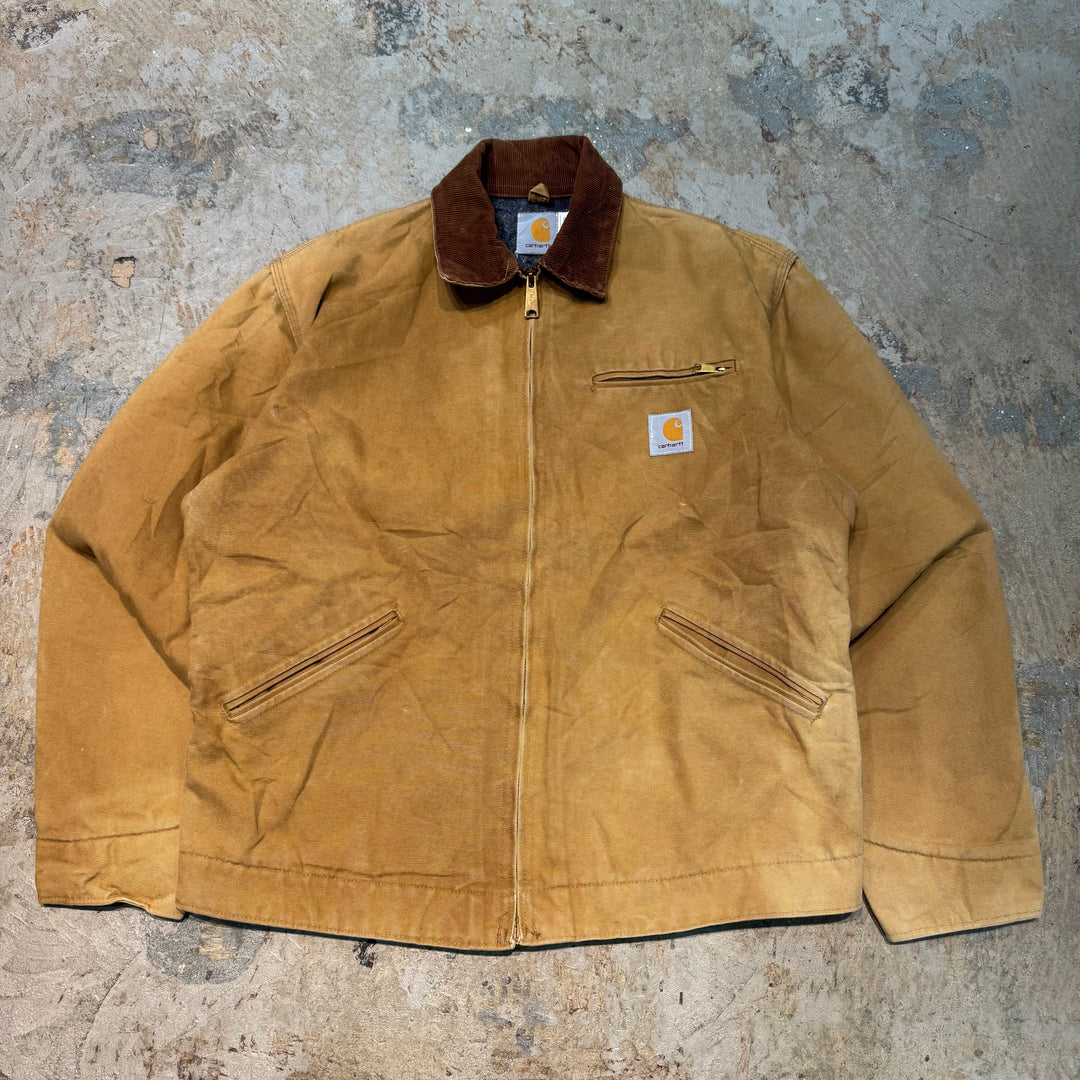 Used clothing 90's USA made carhartt/ Carhartt/ Detroit jacket/ Duck fabric/ Blanket lining/ Check pattern/ Equivalent to size XL