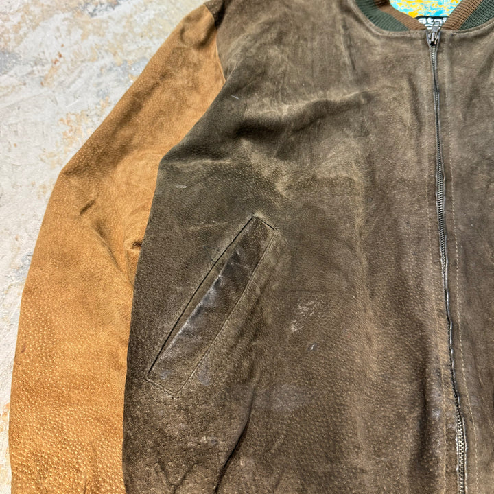 중고 의류 미국 빈티지/ 스웨이드 가죽 자켓/ 스웨이드 대표팀 재킷/ 누벅/ 가죽/ 크기 L