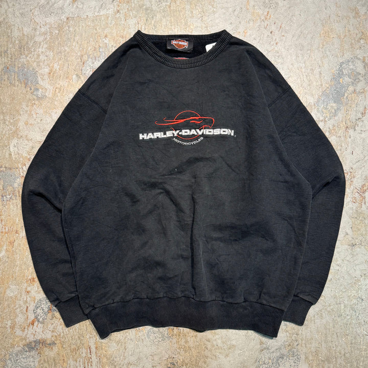 Used clothing HARLEY-DAVIDSON / Harley Davidson / Crew neck sweatshirt / Logo / Embroidery / Size L