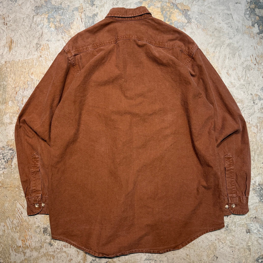Used clothing carhartt/Carhartt/Button-down long sleeve sleeve shirt/Plain/Equivalent to size XXL