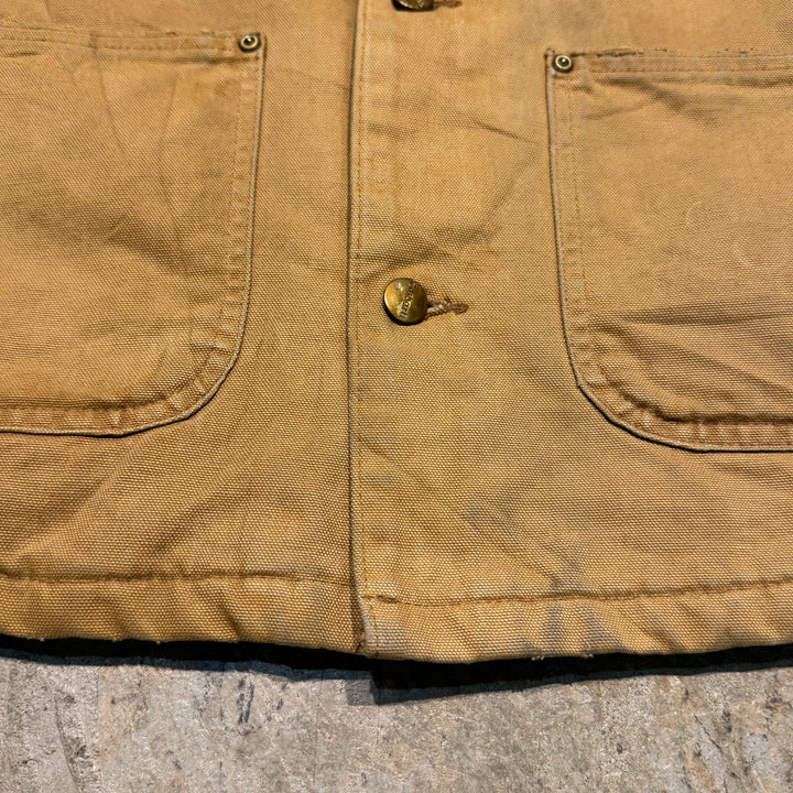 중고 의류 Carhartt/ Michigan Chore 코트/ 오리 직물/ 코듀로이 칼라/ 안감 담요/ 크기에 해당