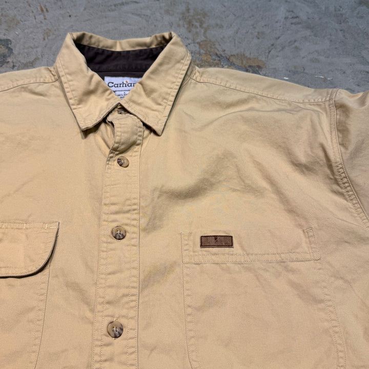 古着 carhartt/カーハート/ ボタンダウン半袖シャツ/無地/サイズL