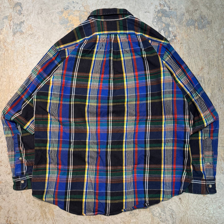 古着 Ralph Lauren/ ラルフ ローレン/ ボタンダウン長袖シャツ/ チェック柄/ サイズXL相当