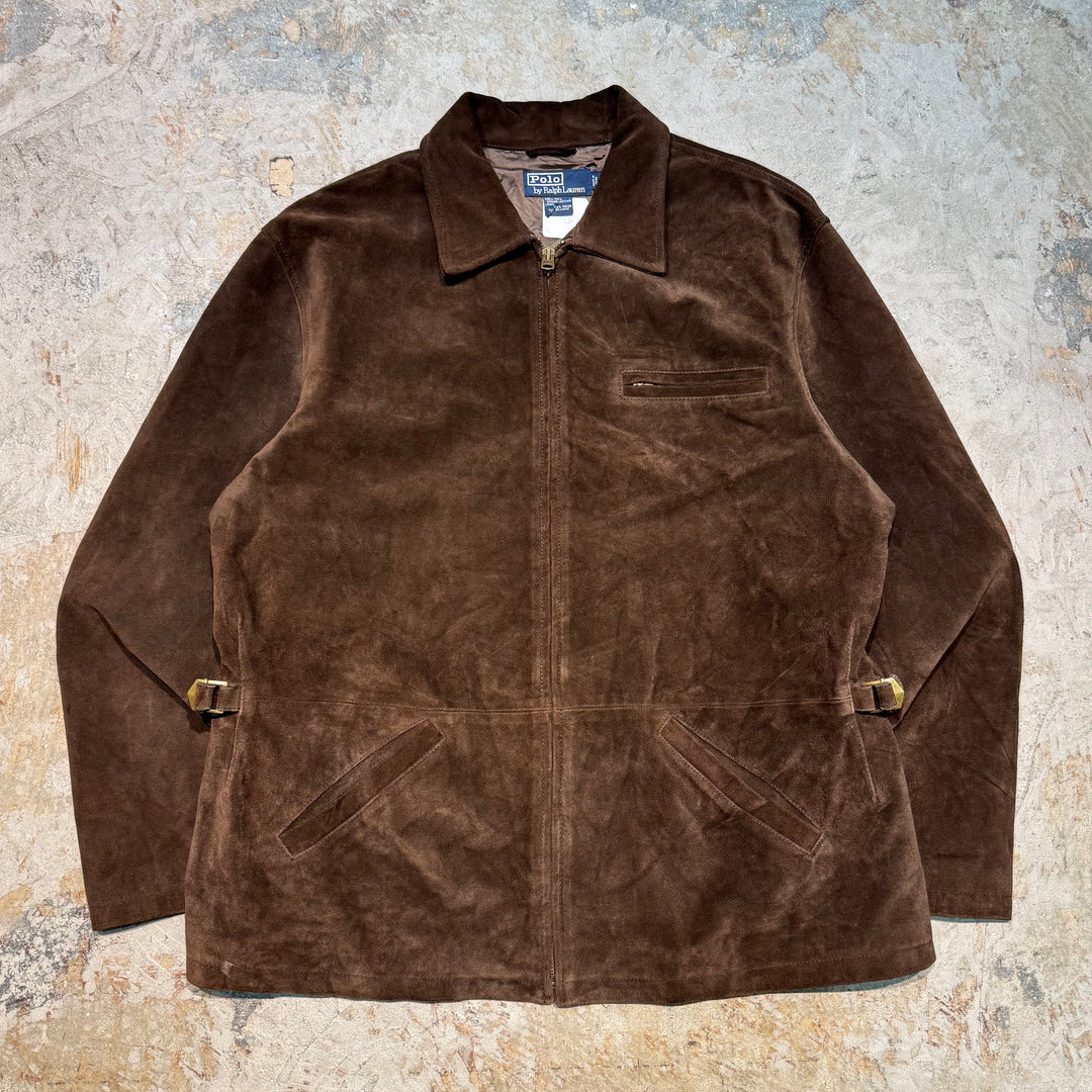 Used clothing 90's Polo by Ralph Lauren/ Suede leather jacket / Nubuck / Size M