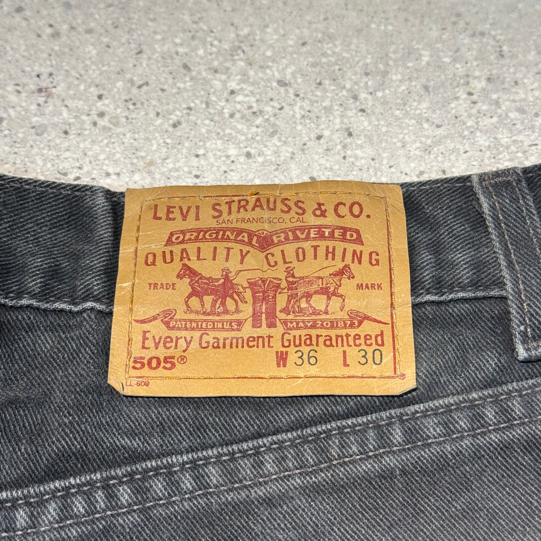 Used clothing Made in USA Levi's/Levi's/Black Denim Pants/505/Actual size 34 x 29